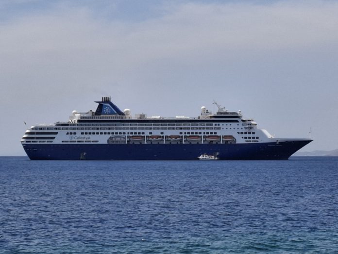 Celestyal_Journey_docked_off_of_Mykonos